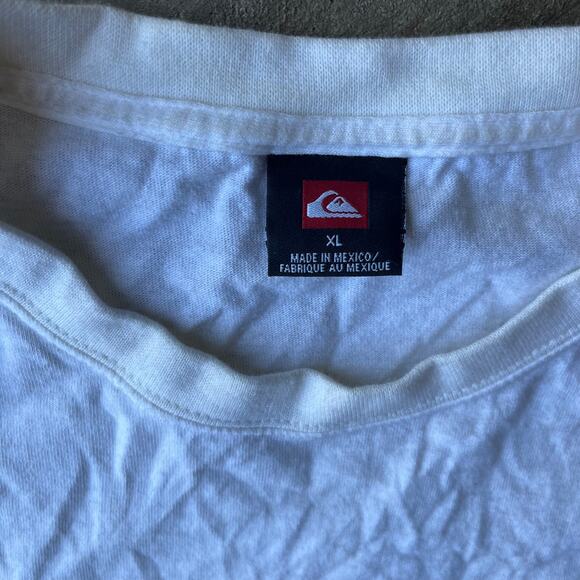 VINTAGE QUIKSILVER SURF SHIRT BOARDRIDING DOUBLESIDED WHITE MENS XL 00S Y2K - Picture 4 of 5